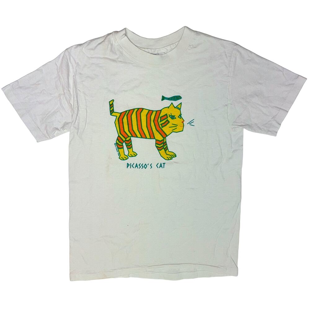 Vintage Hanes 1980s Picasso’s‎ Cat Tee Single Stitch Sz M Picasso